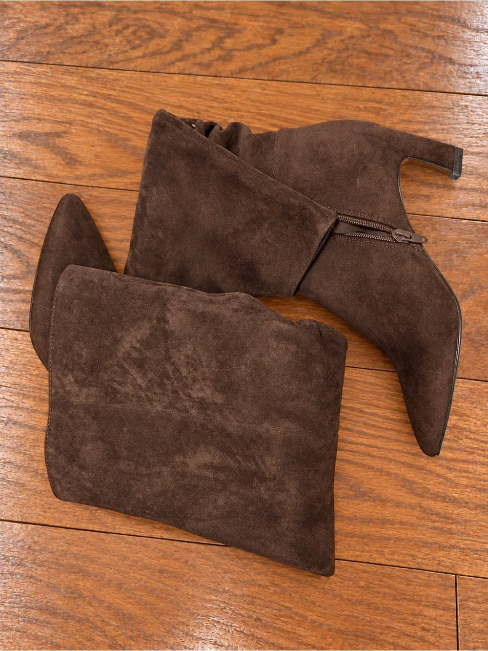 The Drop Women's Chocolate Suede Boots Slouch Boot
